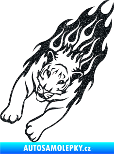Samolepka Animal flames 024 levá tygr Ultra Metalic černá