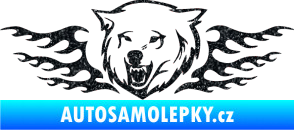 Samolepka Animal flames 034 levá  vlk Ultra Metalic černá