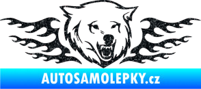 Samolepka Animal flames 034 pravá  vlk Ultra Metalic černá