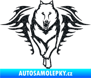 Samolepka Animal flames 039 pravá  vlk Ultra Metalic černá
