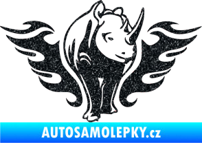 Samolepka Animal flames 047 pravá nosorožec Ultra Metalic černá