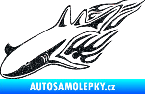 Samolepka Animal flames 048 levá žralok Ultra Metalic černá