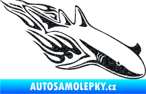 Samolepka Animal flames 048 pravá žralok Ultra Metalic černá