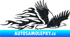 Samolepka Animal flames 053 pravá orel Ultra Metalic černá