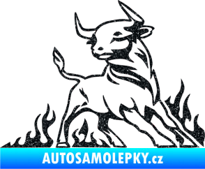 Samolepka Animal flames 062 pravá býk Ultra Metalic černá