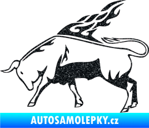 Samolepka Animal flames 067 levá býk Ultra Metalic černá