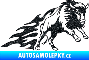 Samolepka Animal flames 089 pravá býk Ultra Metalic černá