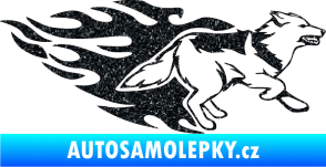 Samolepka Animal flames 090 pravá  vlk Ultra Metalic černá