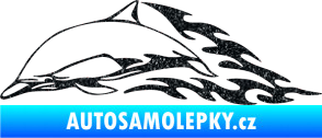Samolepka Animal flames 099 levá delfín Ultra Metalic černá