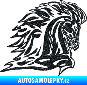 Samolepka Animal flames 101 pravá kůň Ultra Metalic černá