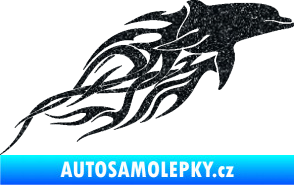 Samolepka Animal flames 102 pravá delfín Ultra Metalic černá