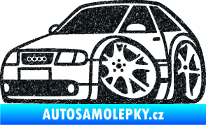 Samolepka Audi A3 karikatura levá Ultra Metalic černá