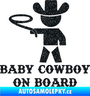 Samolepka Baby cowboy on board levá Ultra Metalic černá