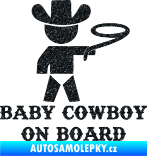 Samolepka Baby cowboy on board pravá Ultra Metalic černá