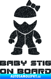 Samolepka Baby stig on board girl Ultra Metalic černá