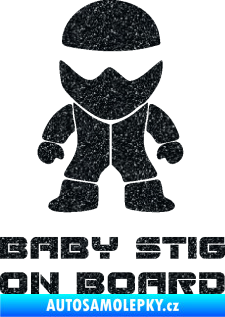 Samolepka Baby stig on board Ultra Metalic černá