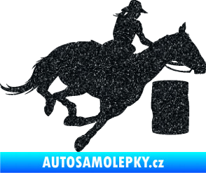 Samolepka Barrel racing 001 pravá cowgirl rodeo Ultra Metalic černá