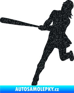 Samolepka Baseball 020 levá hráčka Ultra Metalic černá