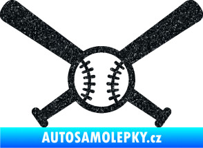 Samolepka Baseball míček a pálky Ultra Metalic černá