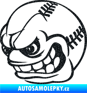 Samolepka Baseballový míček 001 levá s obličejem Ultra Metalic černá