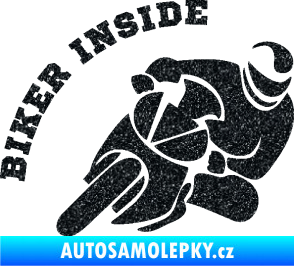 Samolepka Biker inside 002 pravá motorkář Ultra Metalic černá