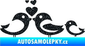 Samolepka Bird family 001 rodina v autě Ultra Metalic černá