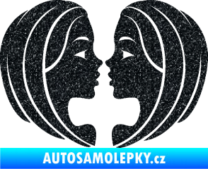 Samolepka Blíženci 002  Ultra Metalic černá