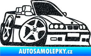 Samolepka BMW e30 cabrio karikatura pravá Ultra Metalic černá