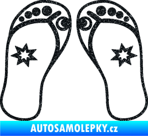 Samolepka Botičky 001 plážové žabky Ultra Metalic černá