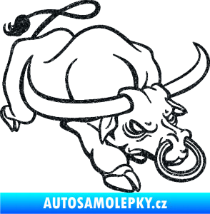 Samolepka Býk 014 pravá rozzuřený Ultra Metalic černá