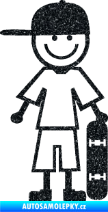 Samolepka Cartoon family kluk 003 pravá skateboardista Ultra Metalic černá