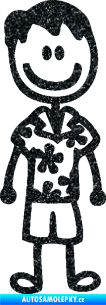 Samolepka Cartoon family táta Hawaii Ultra Metalic černá