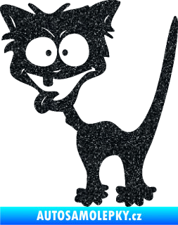 Samolepka Crazy cat levá bláznivá kočka Ultra Metalic černá