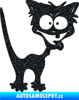 Samolepka Crazy cat pravá bláznivá kočka Ultra Metalic černá