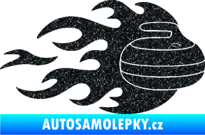 Samolepka Curling 005 pravá kámen Ultra Metalic černá