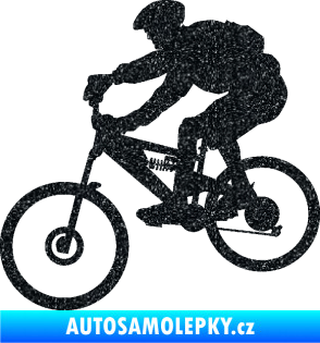 Samolepka Cyklista 009 levá horské kolo Ultra Metalic černá
