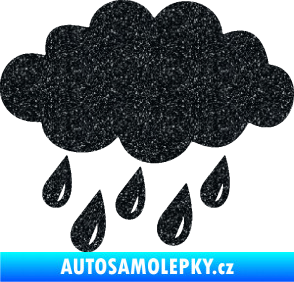 Samolepka Déšť 001 levá mrak a kapky Ultra Metalic černá