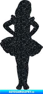 Samolepka Děti silueta 011 pravá holčička tanečnice Ultra Metalic černá