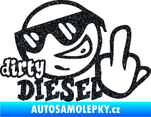 Samolepka Dirty diesel smajlík Ultra Metalic černá