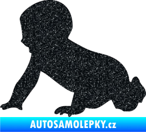 Samolepka Dítě v autě 025 levá miminko silueta Ultra Metalic černá