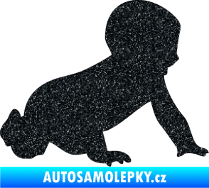 Samolepka Dítě v autě 025 pravá miminko silueta Ultra Metalic černá