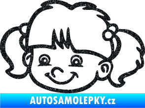 Samolepka Dítě v autě 035 levá holka hlavička Ultra Metalic černá
