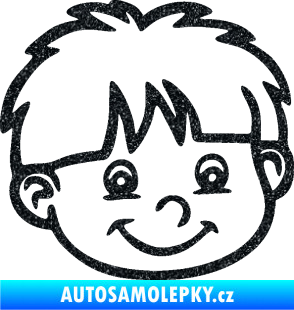 Samolepka Dítě v autě 036 pravá chlapec hlavička Ultra Metalic černá