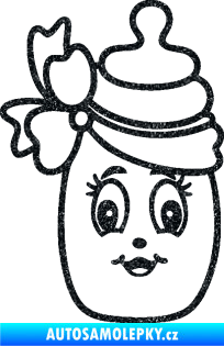 Samolepka Dítě v autě 062 levá kojenecká lahvička Ultra Metalic černá