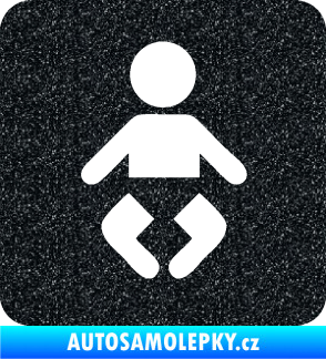 Samolepka Dítě v autě 093 symbol miminka Ultra Metalic černá