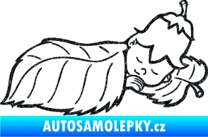 Samolepka Dítě v autě 107 pravá spinká na lístečku Ultra Metalic černá
