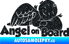 Samolepka Dítě v autě 109 levá anděl Ultra Metalic černá