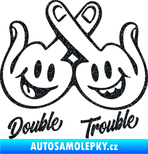 Samolepka Double trouble smajlíci f*ck Ultra Metalic černá