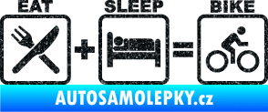 Samolepka Eat sleep bike Ultra Metalic černá
