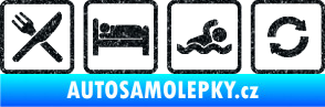 Samolepka Eat sleep swimming repeat plavání Ultra Metalic černá